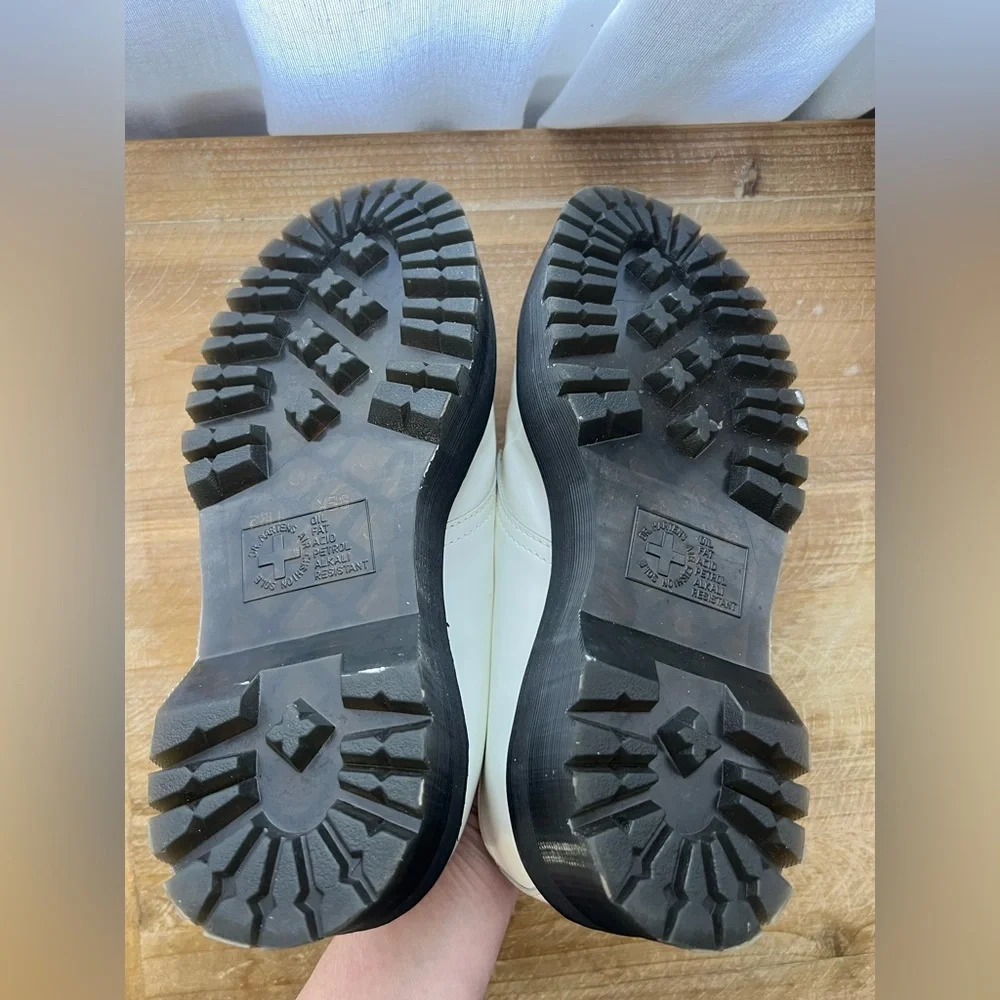 Dr. Martens 1461 Quad White Smooth Leather Platform Shoes Women’s Size 6 - Picture 11 of 13